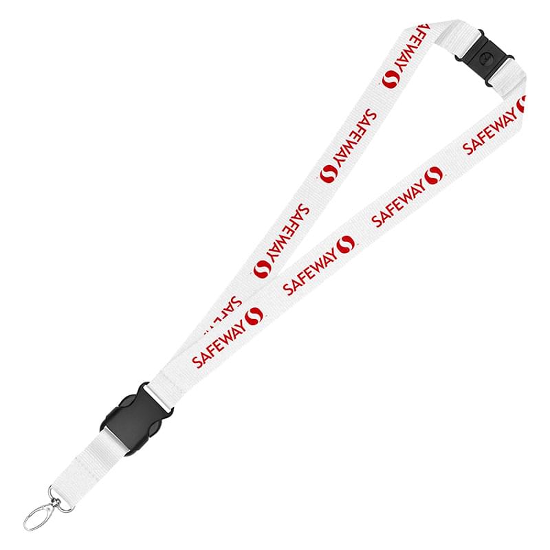 1" Eco Friendly rPET Lanyard with Buckle and Safety Breakaway