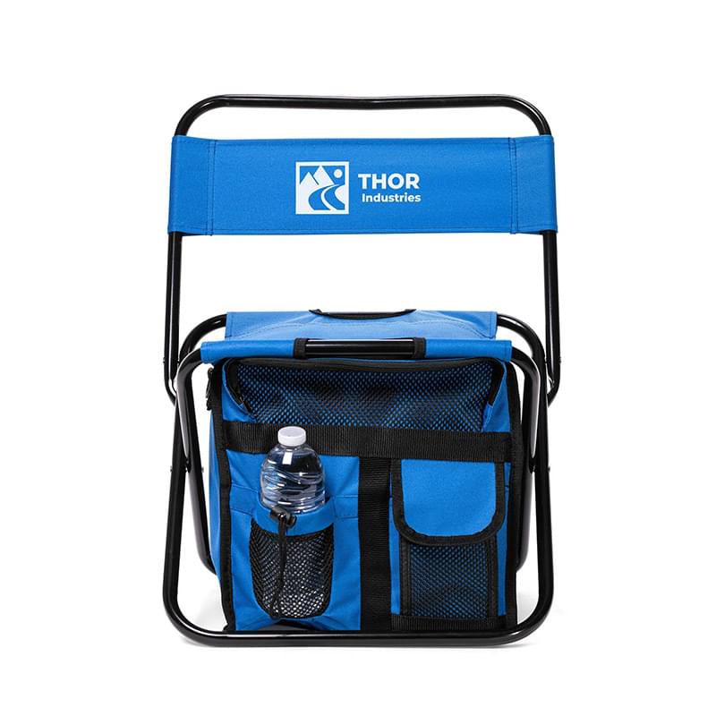 Folding Chair with 24 Can Cooler Bag & Pockets