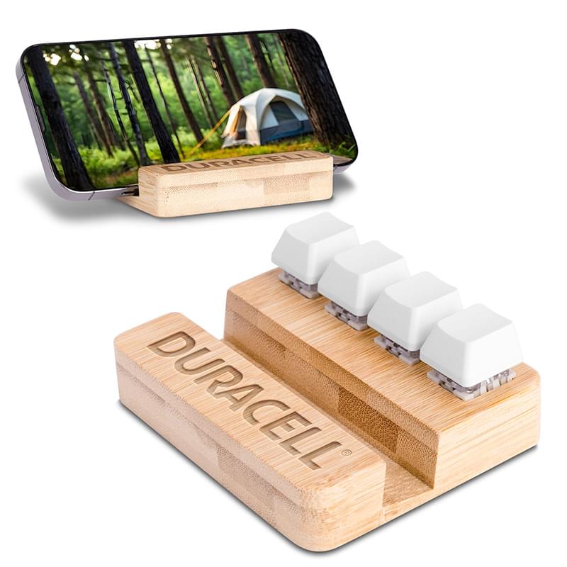 Bamboo Stand & Keypad Stress Reliever