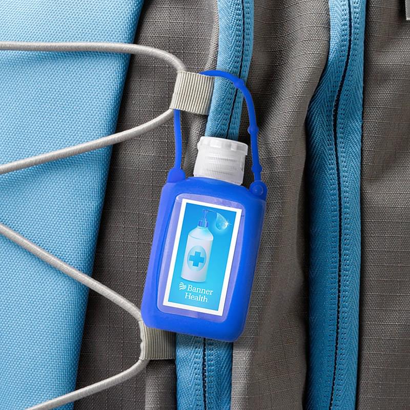 2 oz. Silicone Travel Sleeve Keychain Holder with Hand Sanitizer