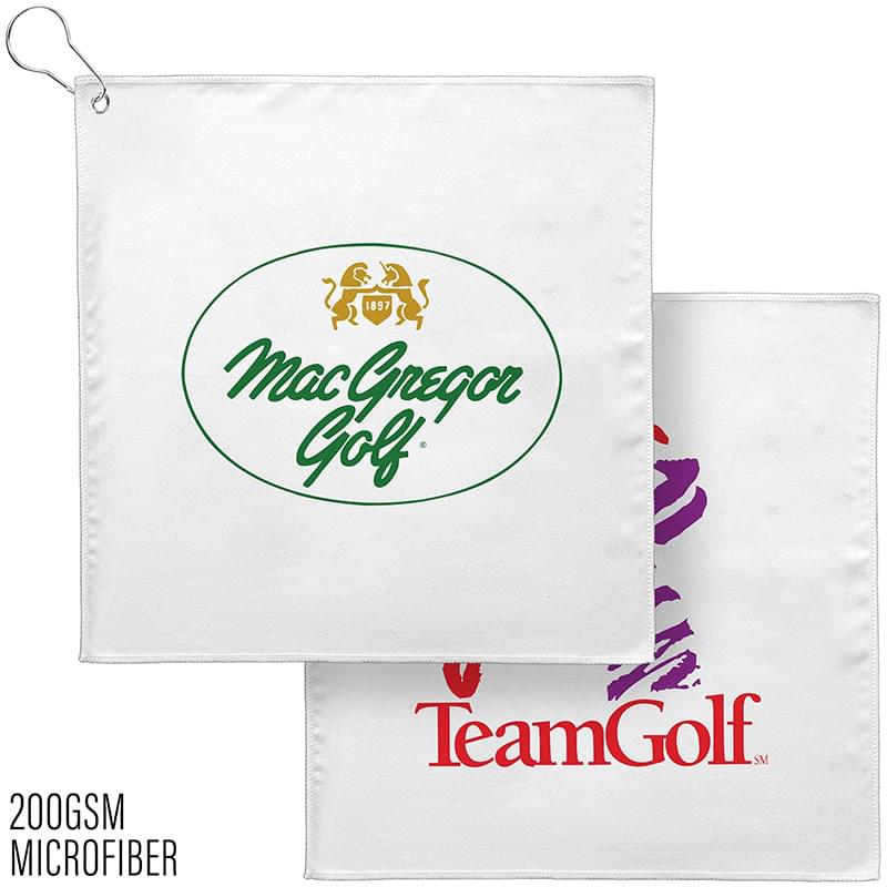 12x12 Golf Towel w/Grommet - 200GSM