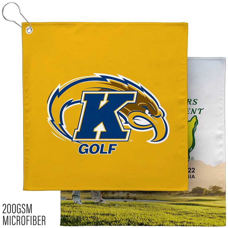 12x12 Sublimatied Golf Towel w/Grommet - 200GSM