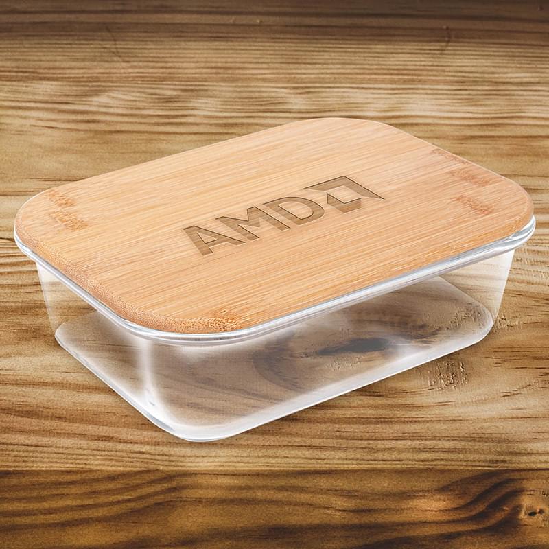 34oz. Glass Food Storage Container with Bamboo Lid