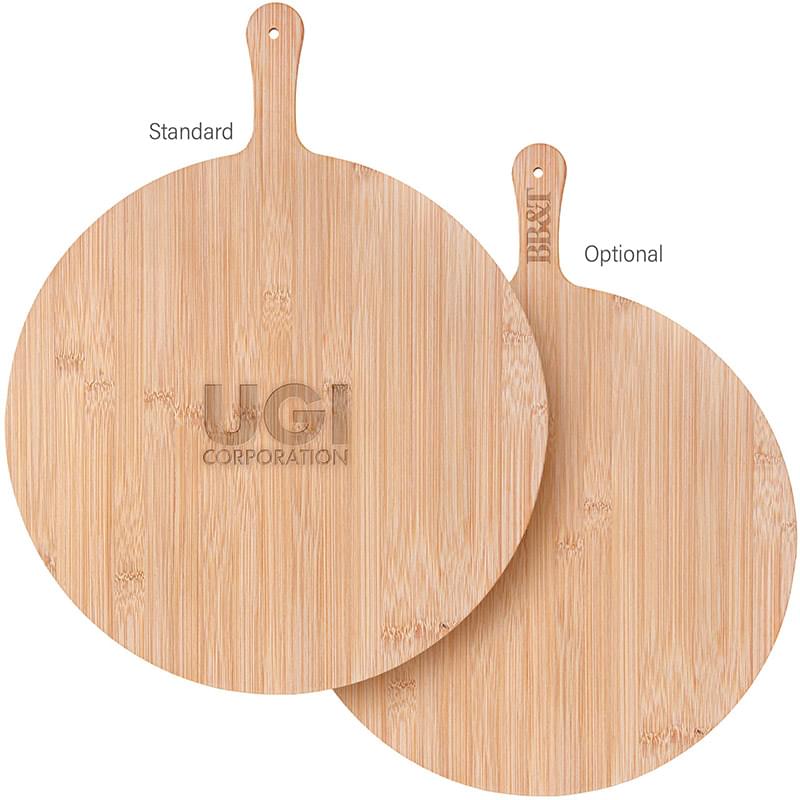 15-Inch Round Bamboo Cutting Board with Handle