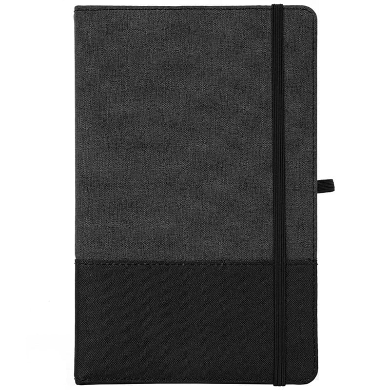 RPET Two Tone Journal with Recycled Kraft Paper - Black