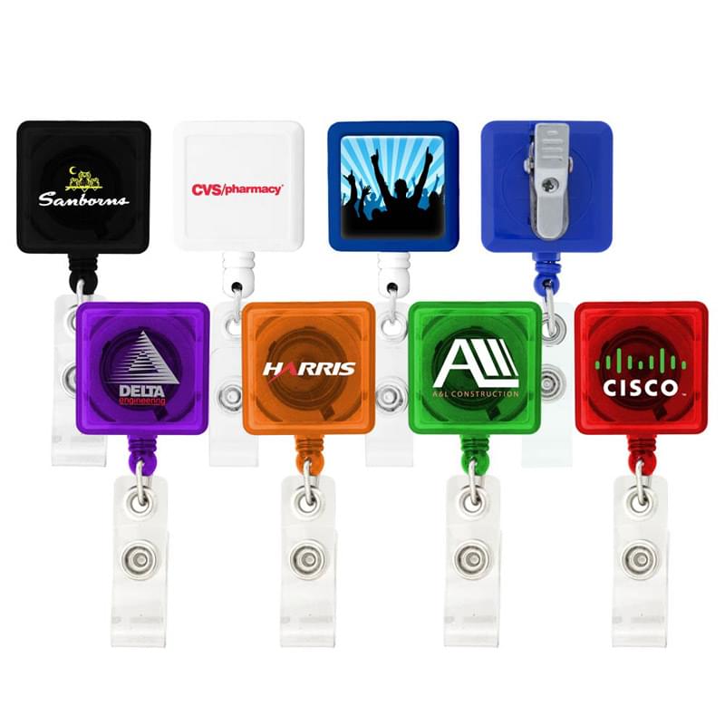 Square-Shaped Retractable Badge Holder