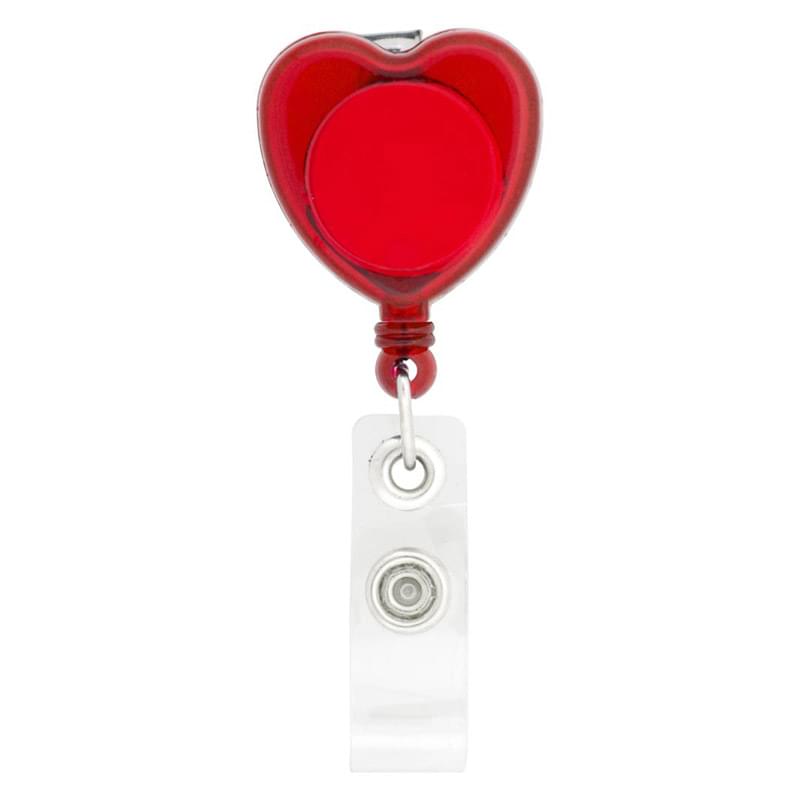 Heart-Shaped Retractable Badge Holder