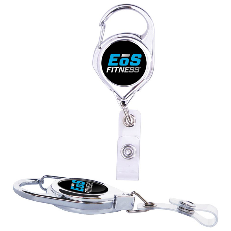 Premium Chrome Carabiner Retractable Badge Holder