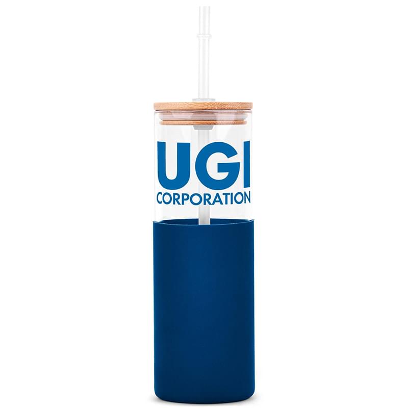 18oz. Glass Tumbler with Bamboo Lid, Straw & Silicone Sleeve