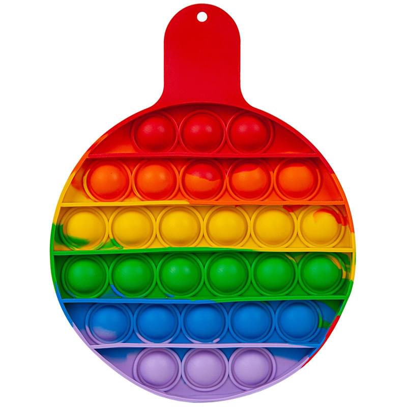 Round Fiddle Popper Silicone Sensory Fidget Toy - Rainbow