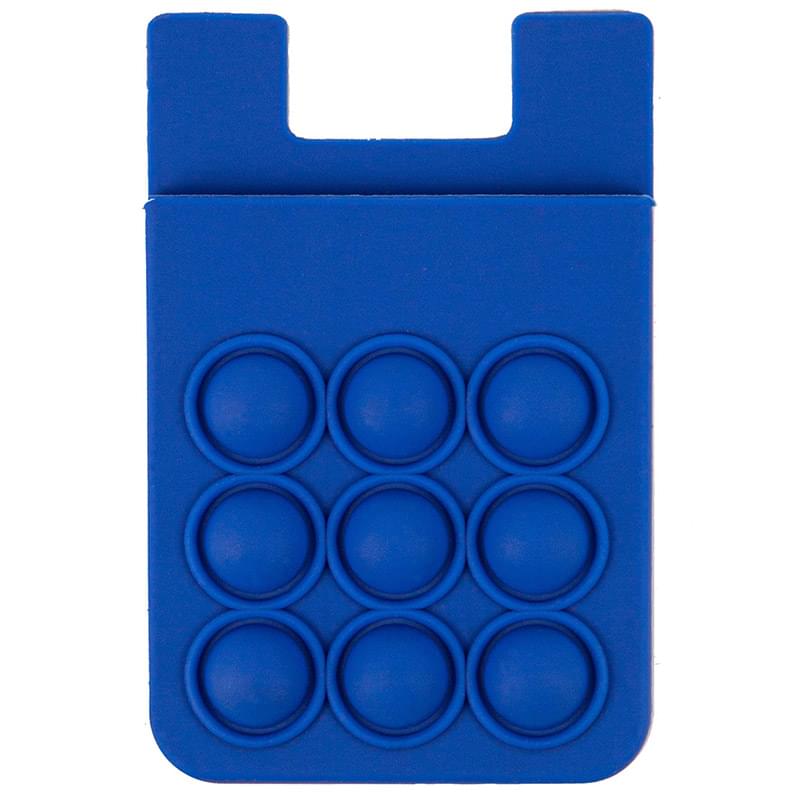 Popper Stress Reliever Silicone Phone Wallet - Blue