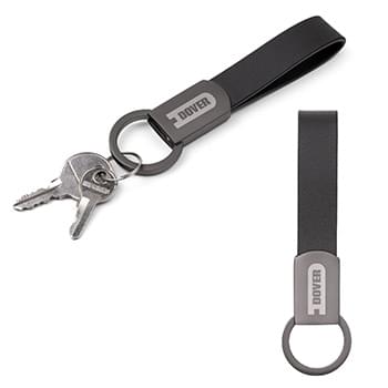 Axis Gunmetal Leather Keyring