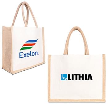 Jute Cotton Tote w/ Jute Webbing Handle