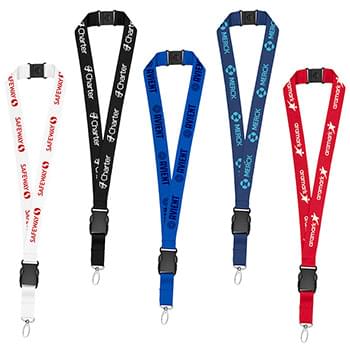 1" Eco Friendly rPET Lanyard with Buckle and Safety Breakaway