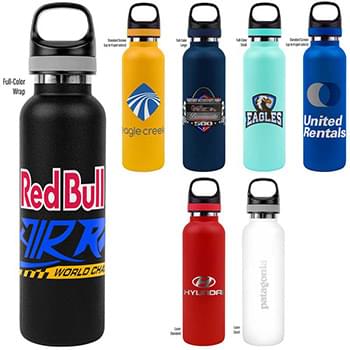 Embark Vacuum Insulated Water Bottle With Powder Coating, Copper Lining And Twist Off Cap With Carry Handle Grip (20 oz.