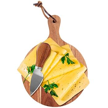 Mini Round Cheese Board & Knife Set