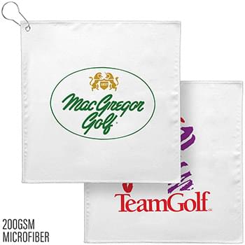 12x12 Golf Towel w/Grommet - 200GSM