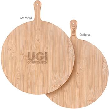 15-Inch Round Bamboo Cutting Board with Handle